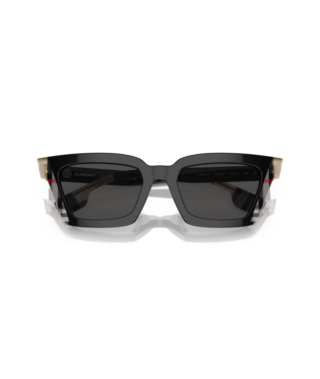 BURBERRY Черные пластиковые солнцезащитные очки, фото 4
