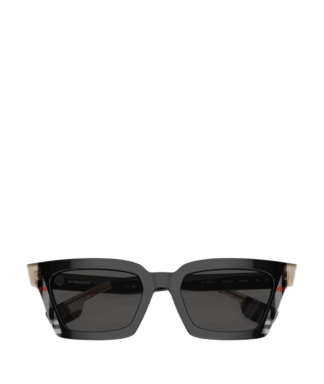 BURBERRY Черные пластиковые солнцезащитные очки, фото 1