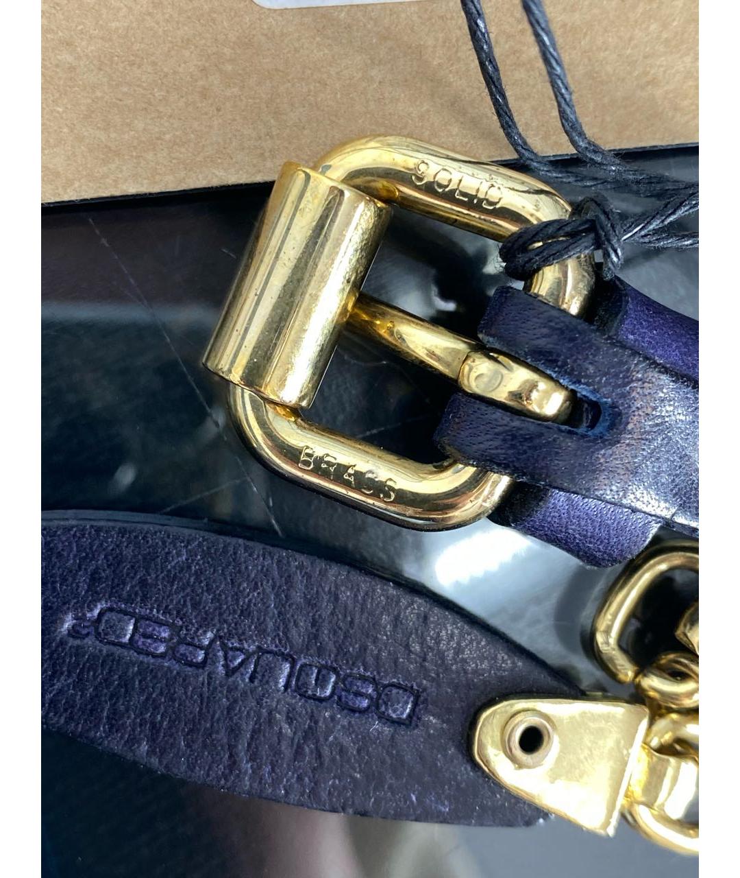 DSQUARED2 Темно-синий кожаный ремень, фото 4