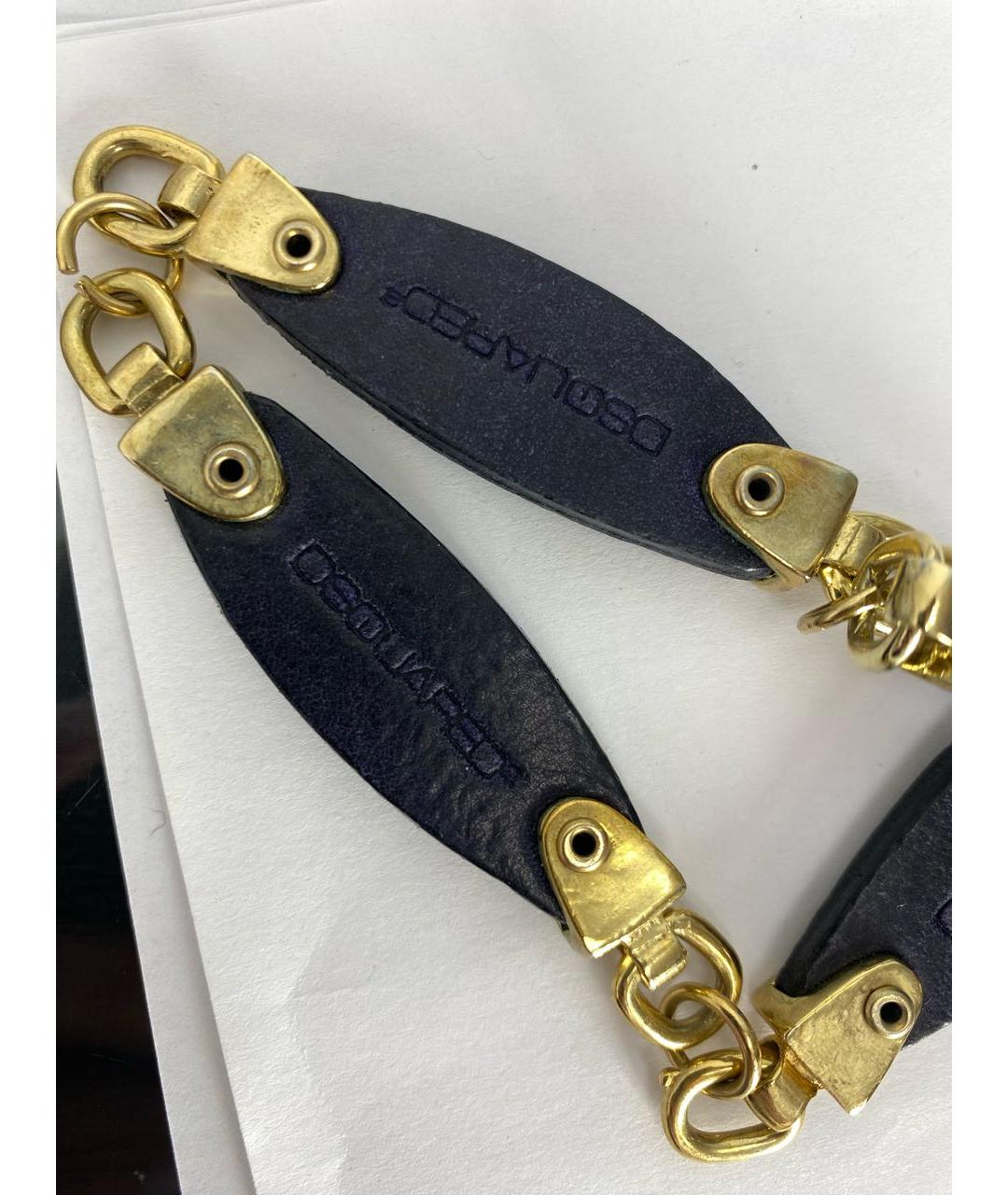 DSQUARED2 Темно-синий кожаный ремень, фото 8