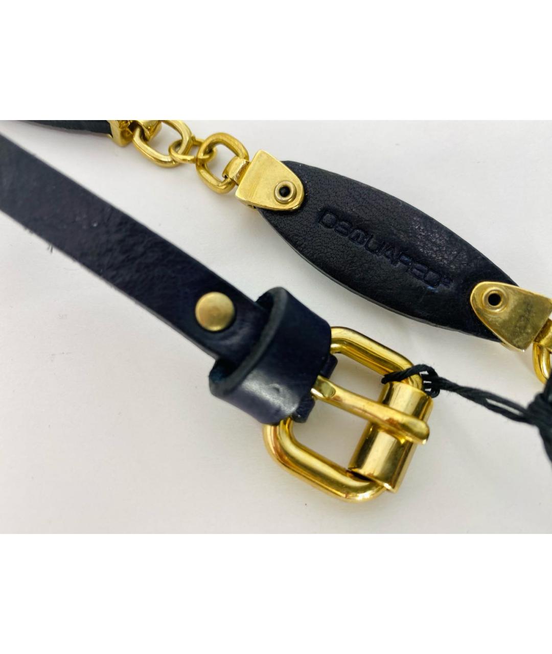 DSQUARED2 Темно-синий кожаный ремень, фото 2