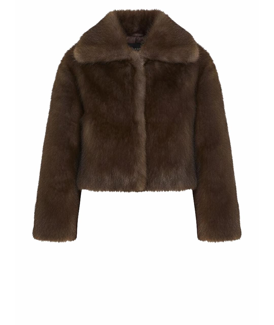 VALENTINI Коричневая полиэстеровая шуба, фото 1