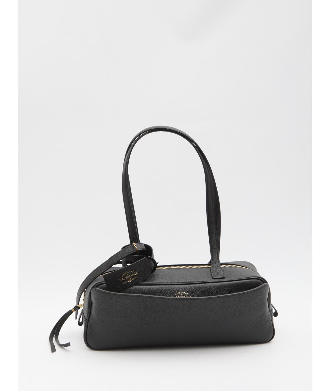 BALENCIAGA Черная кожаная сумка через плечо, фото 2