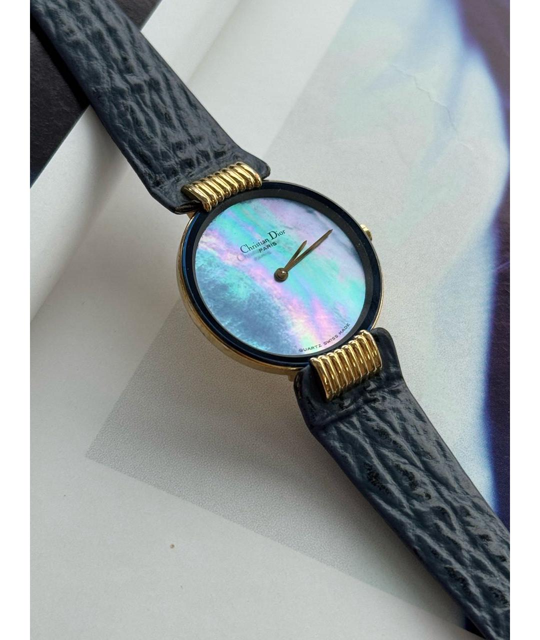 CHRISTIAN DIOR Синие позолоченные часы, фото 3