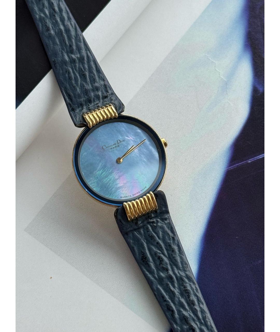 CHRISTIAN DIOR Синие позолоченные часы, фото 2