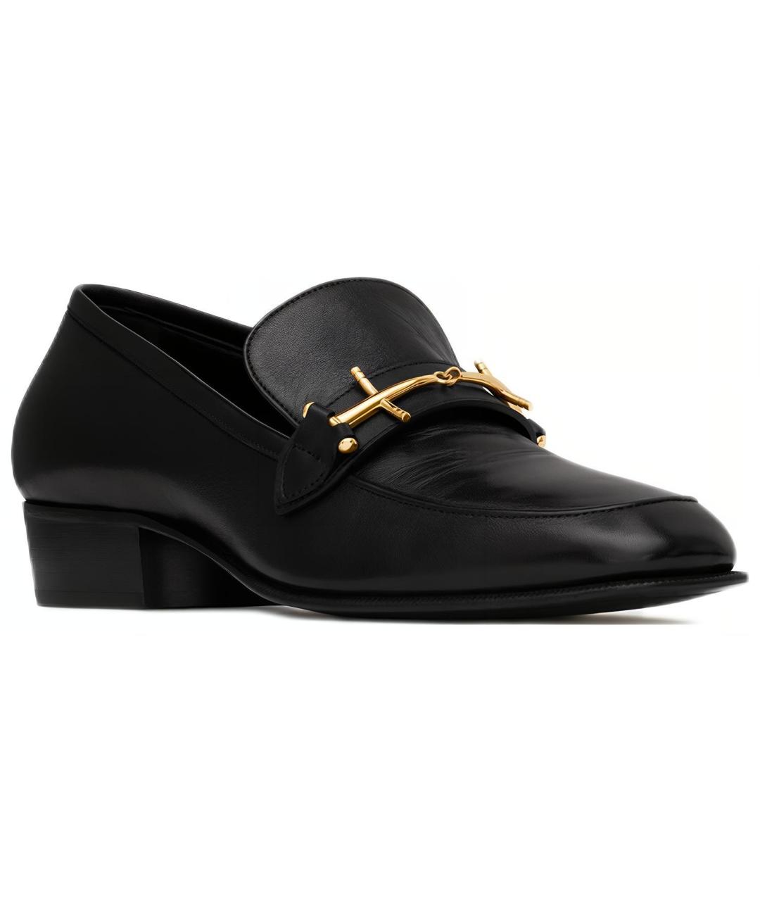 SAINT LAURENT Черные кожаные туфли, фото 3