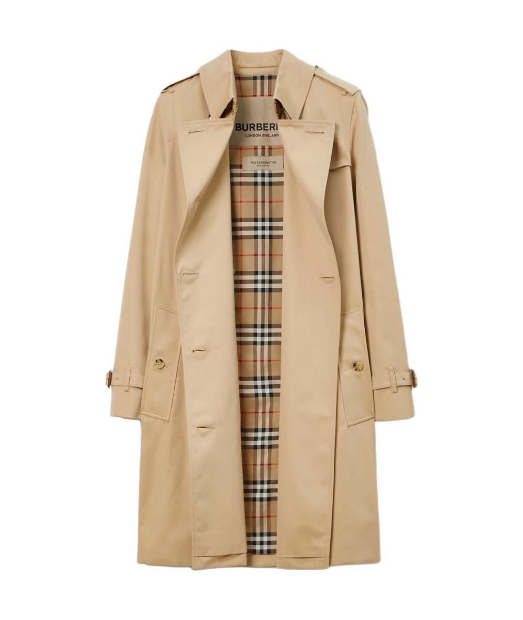 BURBERRY Бежевый хлопковый тренч/плащ, фото 2