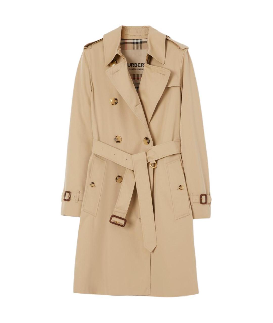 BURBERRY Бежевый хлопковый тренч/плащ, фото 1