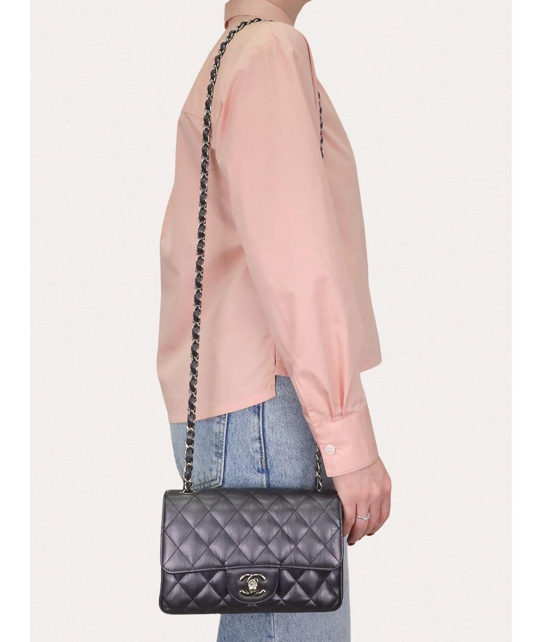 CHANEL Черная кожаная сумка через плечо, фото 2