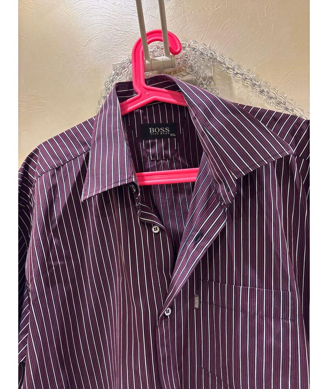 HUGO BOSS Фиолетовая хлопковая классическая рубашка, фото 3