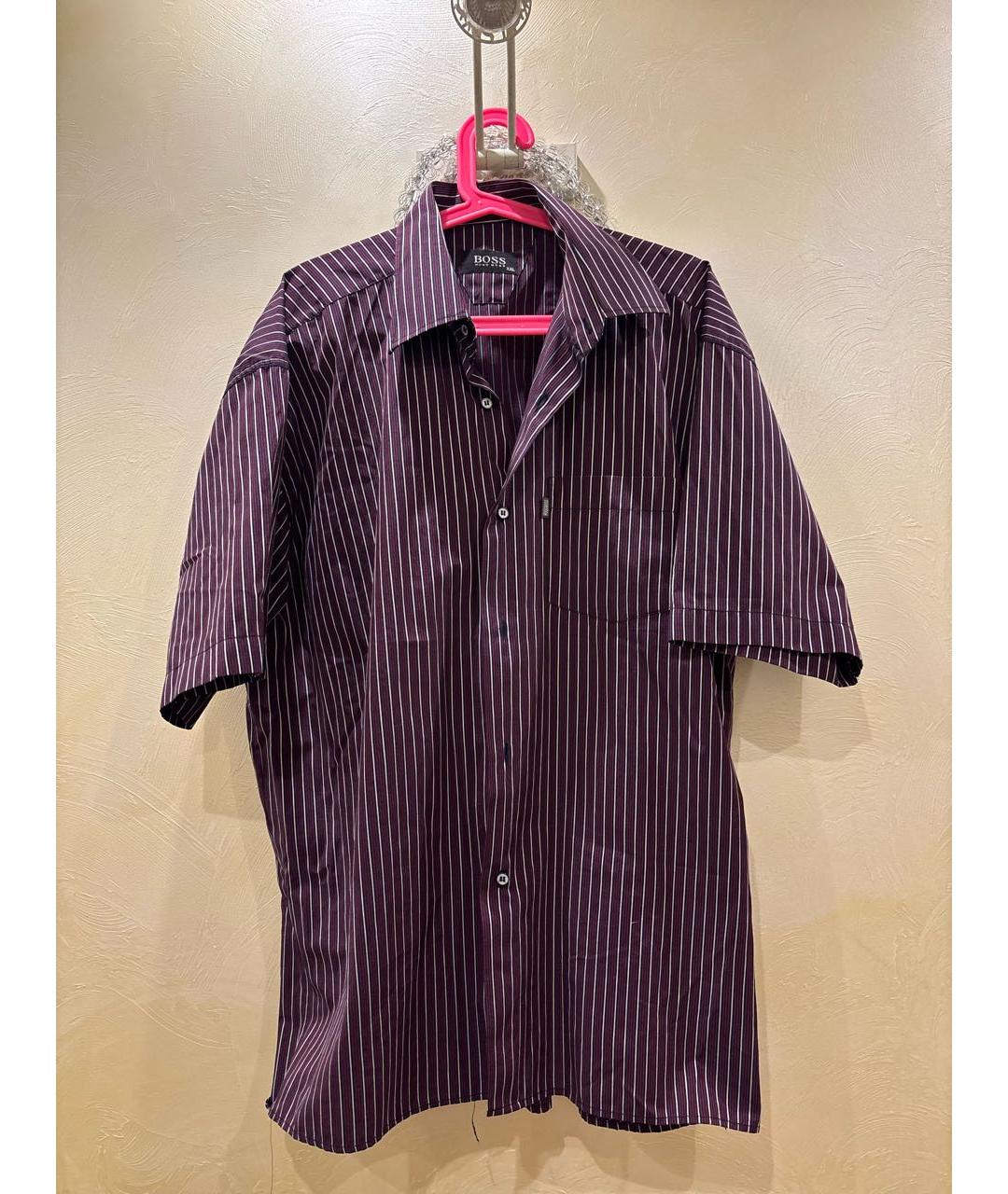 HUGO BOSS Фиолетовая хлопковая классическая рубашка, фото 6