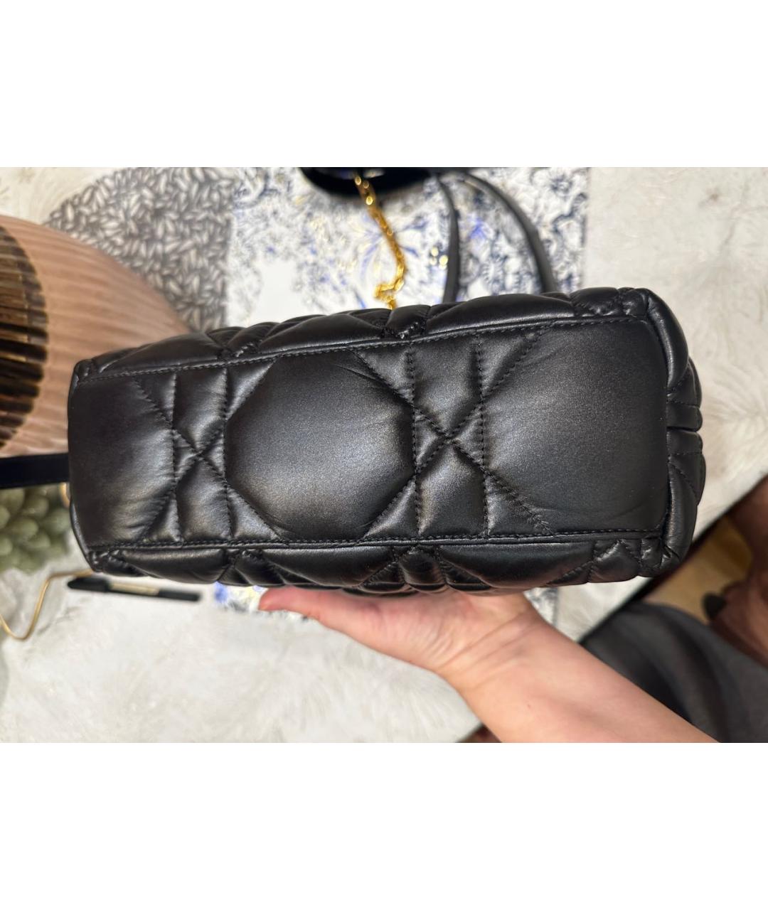 CHRISTIAN DIOR Черная кожаная сумка через плечо, фото 4