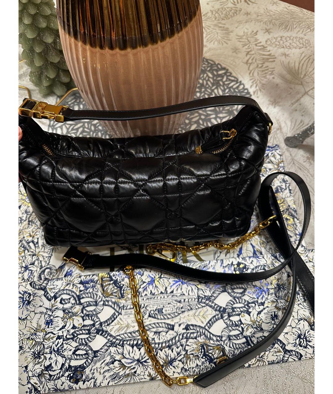 CHRISTIAN DIOR Черная кожаная сумка через плечо, фото 2