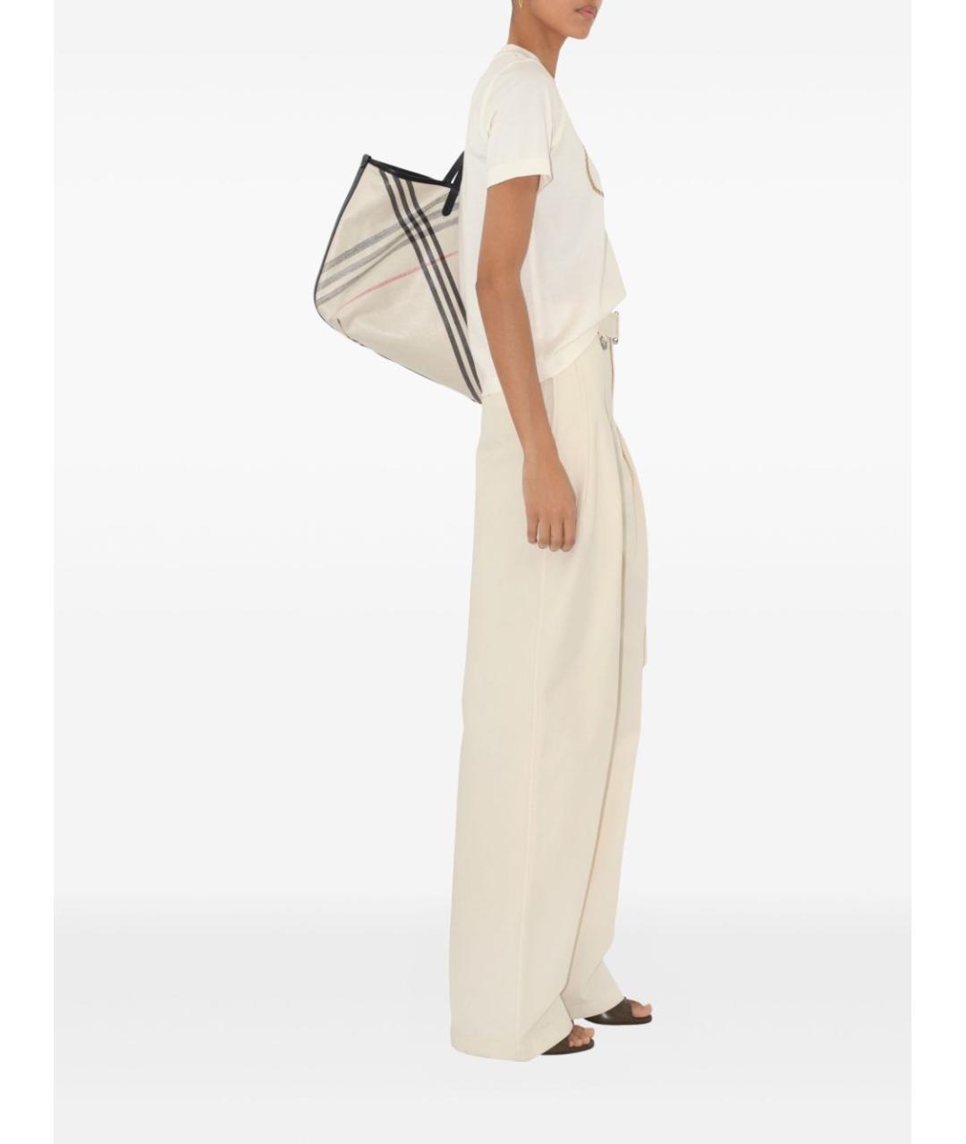 BURBERRY Бежевая хлопковая футболка, фото 3