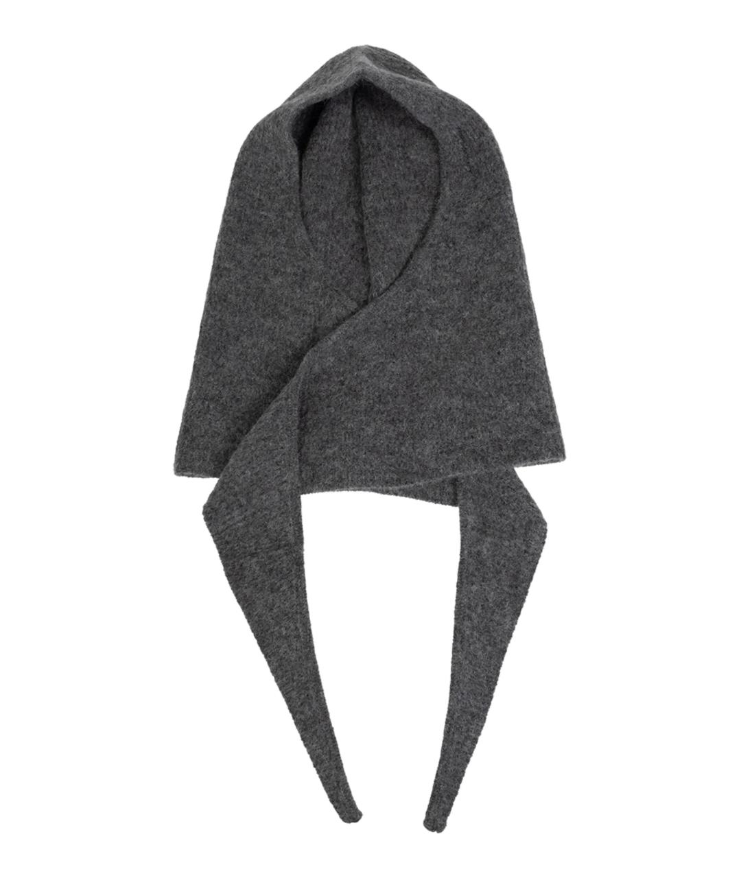 GANNI Серая шерстяная повязка на голову, фото 3