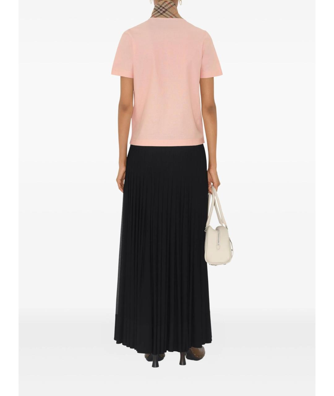 BURBERRY Розовая хлопковая футболка, фото 4