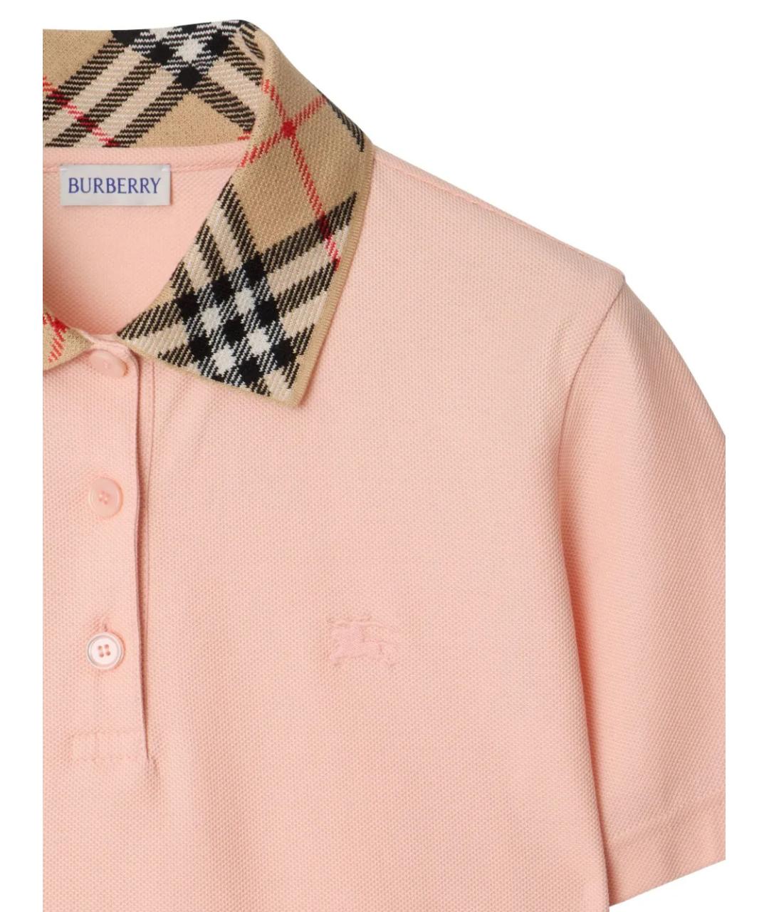 BURBERRY Розовая хлопковая футболка, фото 5