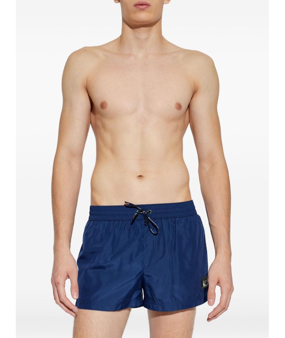 DOLCE&GABBANA Синие полиэстеровые плавки, фото 2