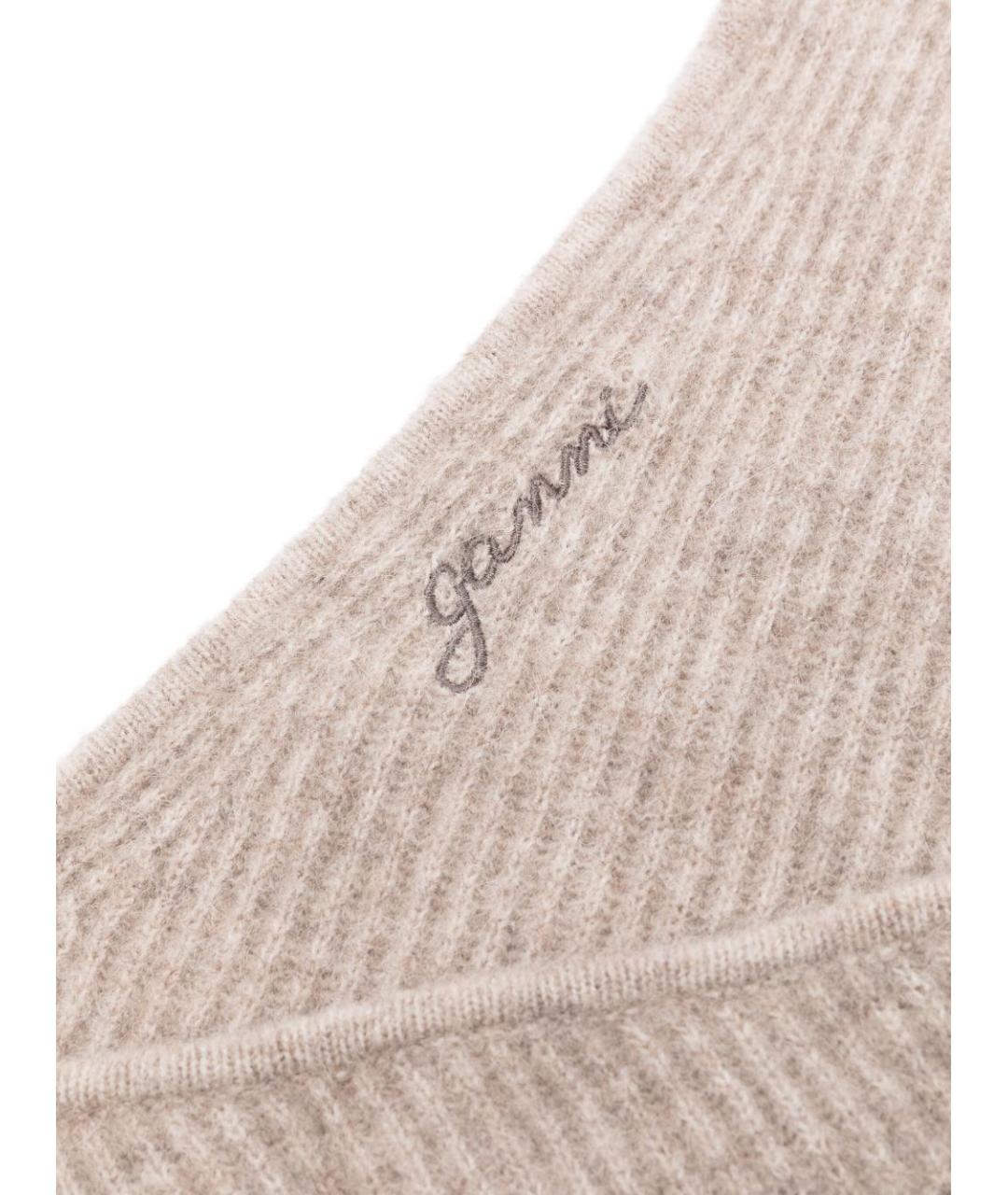 GANNI Бежевый шерстяной капюшон, фото 2