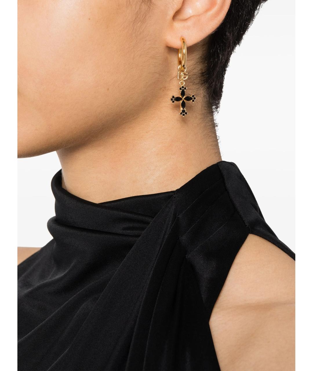 DOLCE&GABBANA Золотые металлические серьги, фото 3