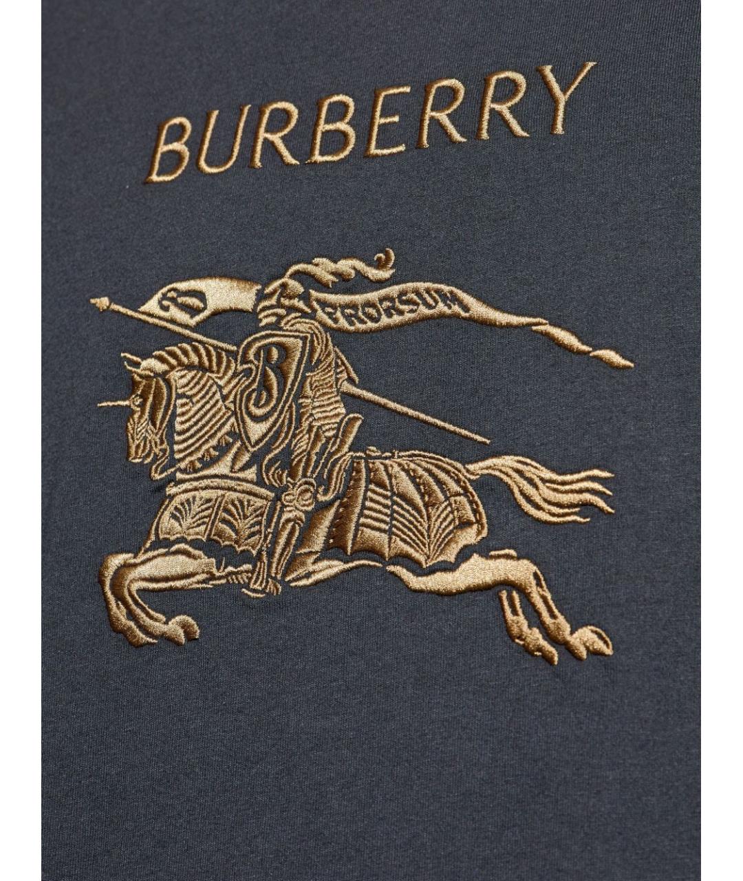 BURBERRY Черная хлопковая футболка, фото 5