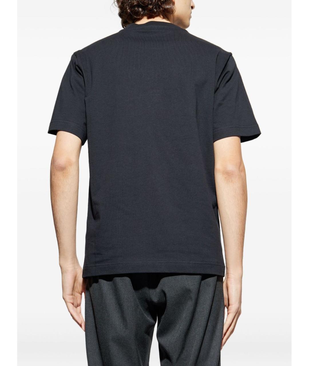 BURBERRY Черная хлопковая футболка, фото 4