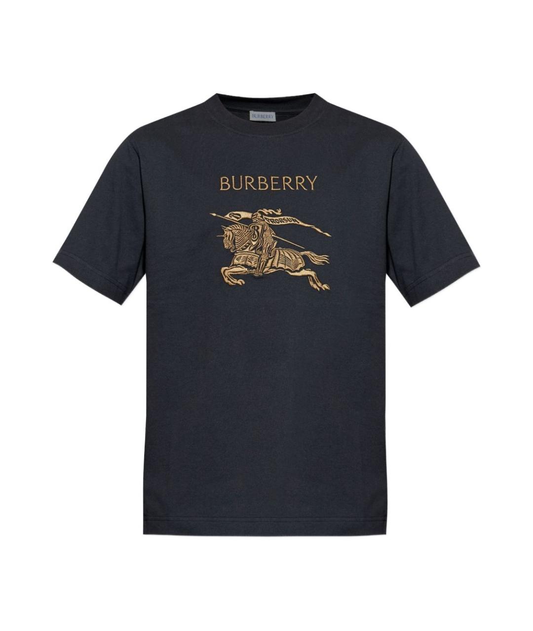 BURBERRY Черная хлопковая футболка, фото 1
