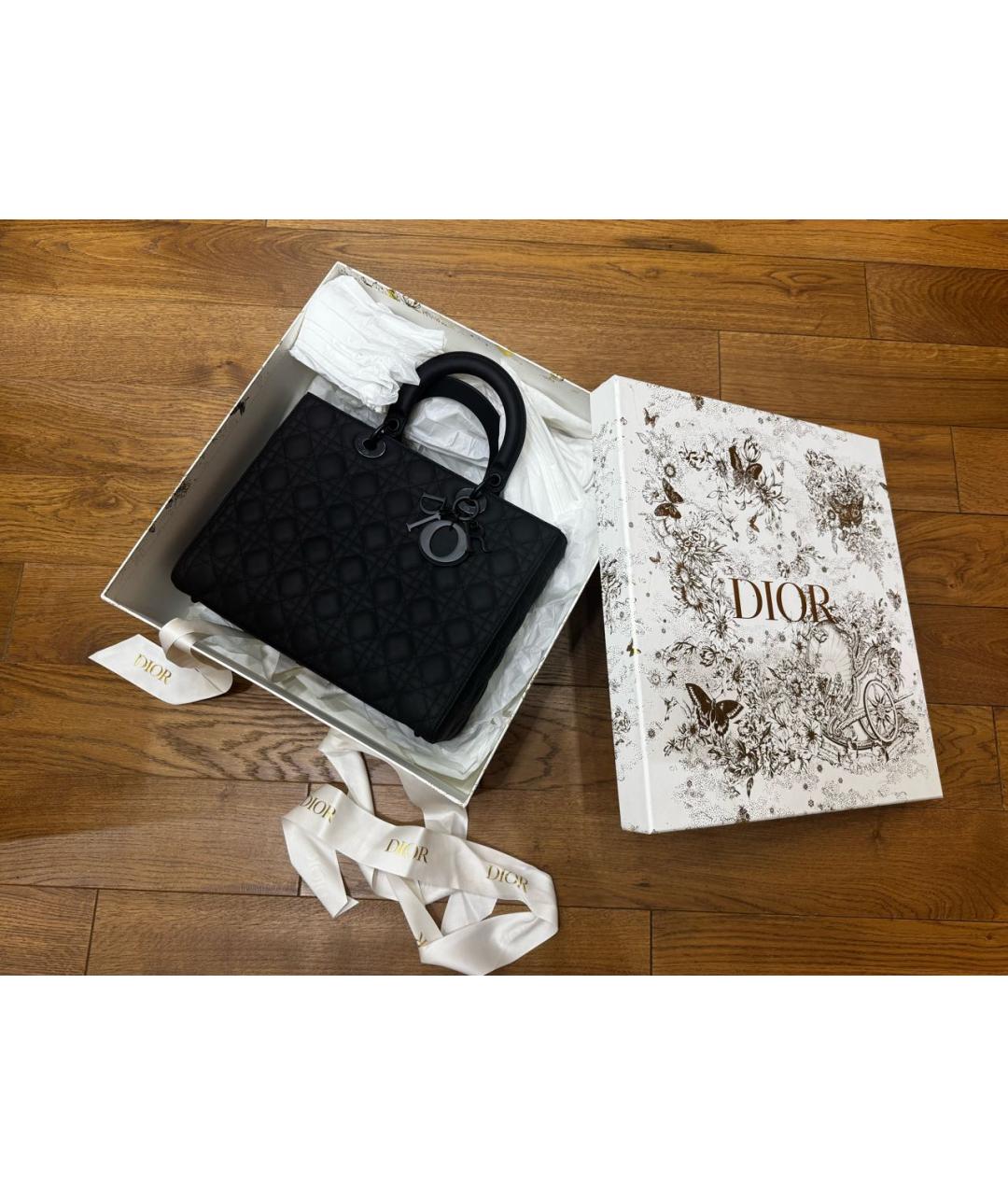 CHRISTIAN DIOR Черная кожаная сумка с короткими ручками, фото 4