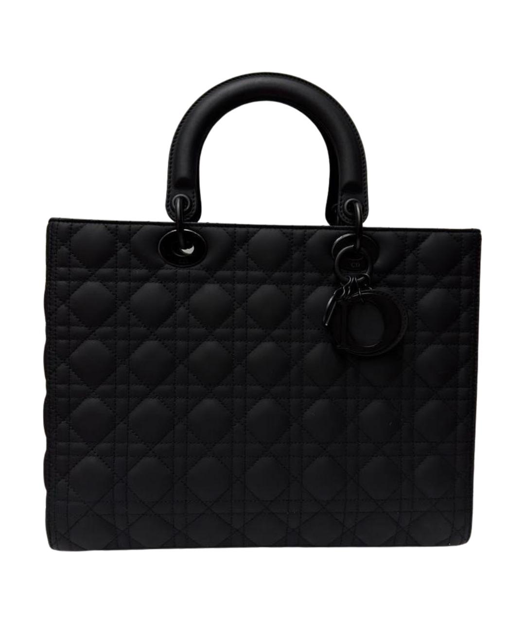 CHRISTIAN DIOR Черная кожаная сумка с короткими ручками, фото 1