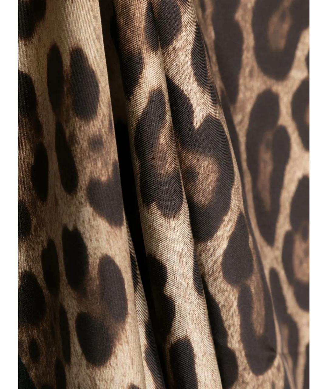 DOLCE&GABBANA Коричневый шелковый платок, фото 2