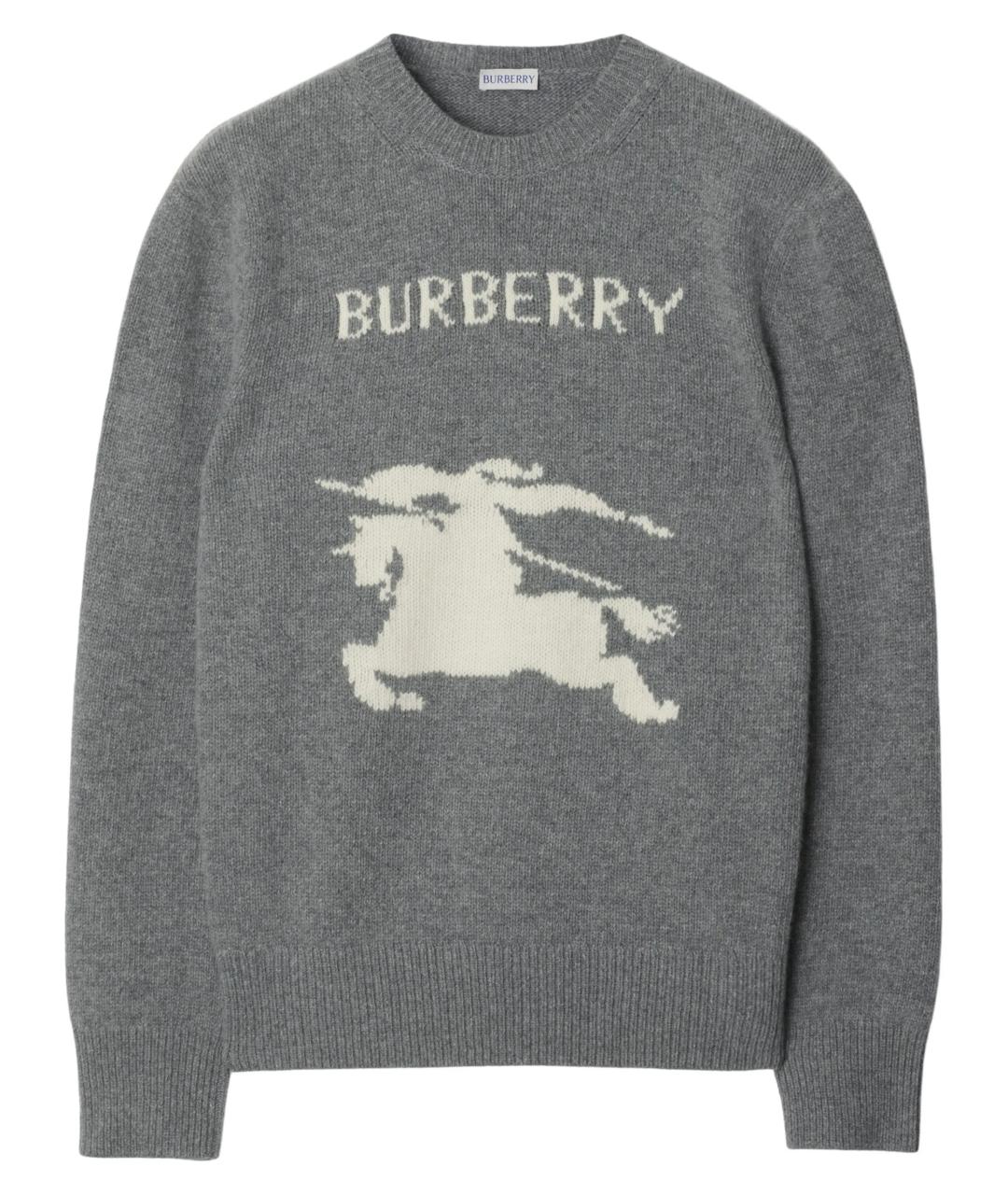 BURBERRY Серый шерстяной джемпер / свитер, фото 1
