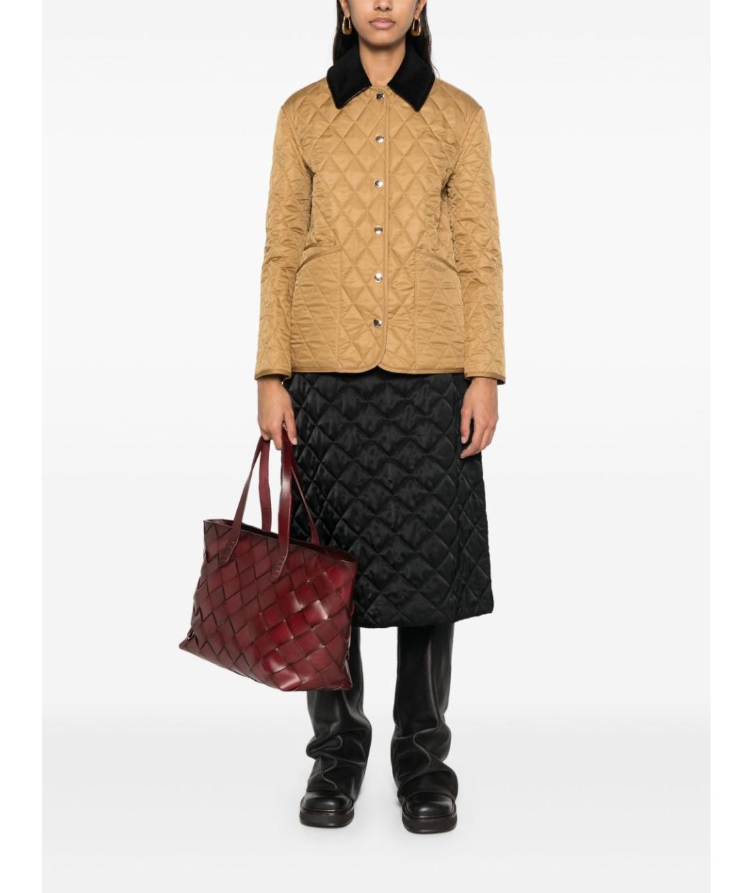 BURBERRY Бежевая полиэстеровая куртка, фото 2