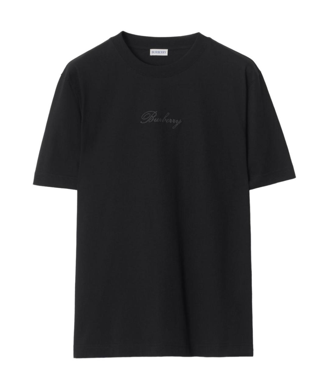 BURBERRY Черная хлопковая футболка, фото 1