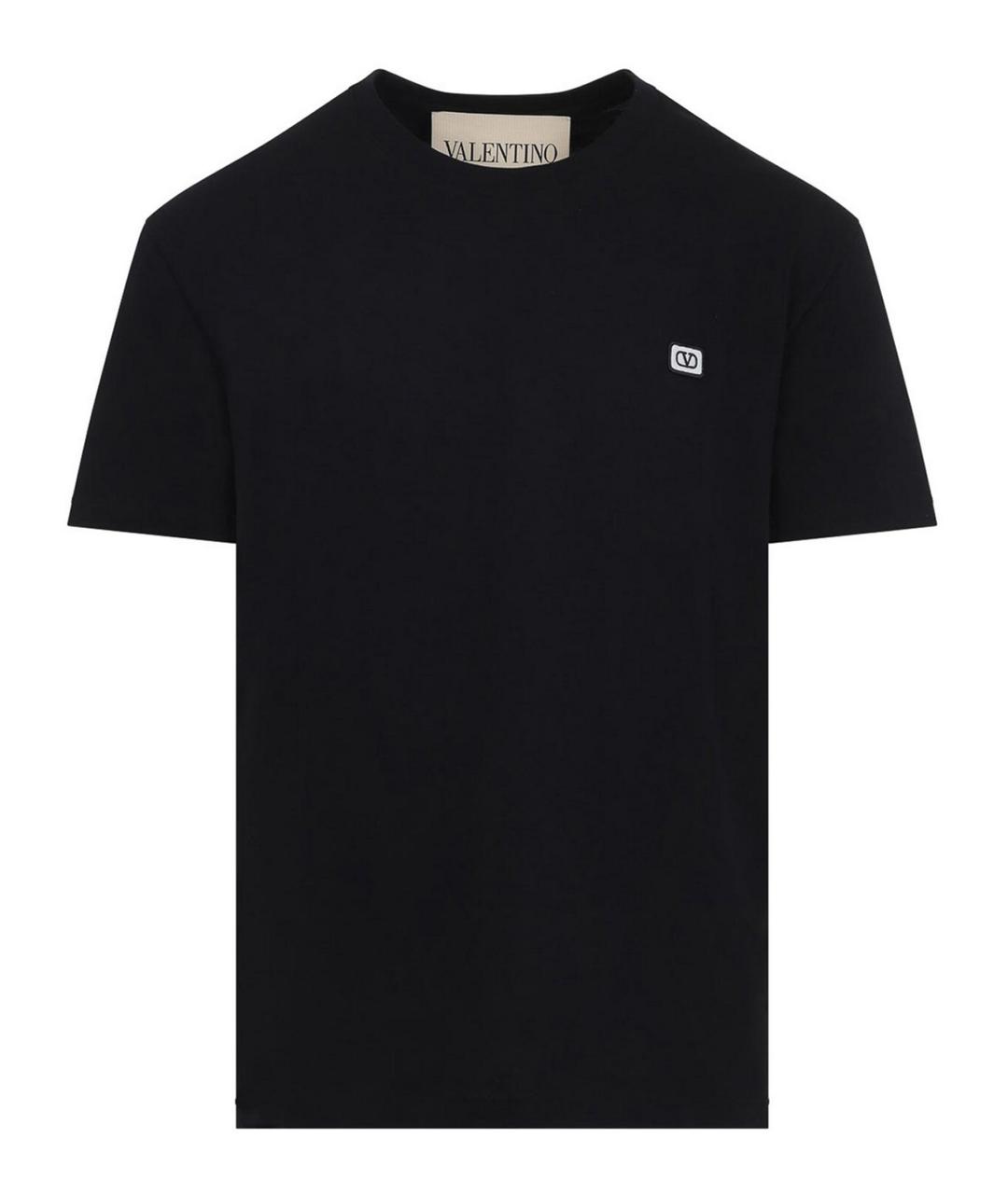 VALENTINO Черная хлопковая футболка, фото 1