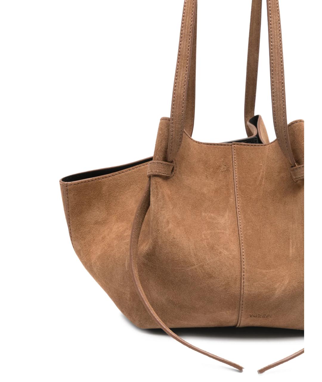 YUZEFI Коричневая замшевая сумка через плечо, фото 4