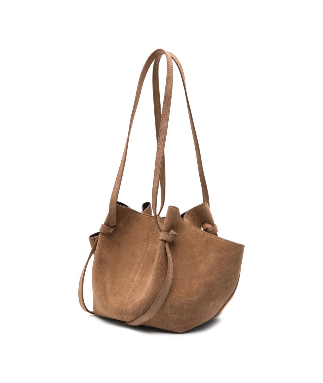 YUZEFI Коричневая замшевая сумка через плечо, фото 3