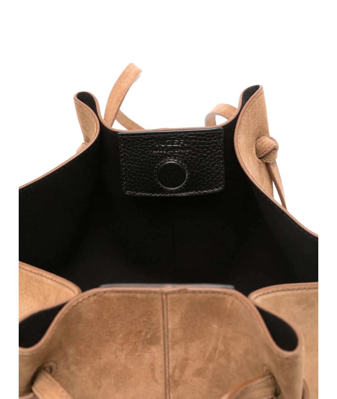 YUZEFI Коричневая замшевая сумка через плечо, фото 5