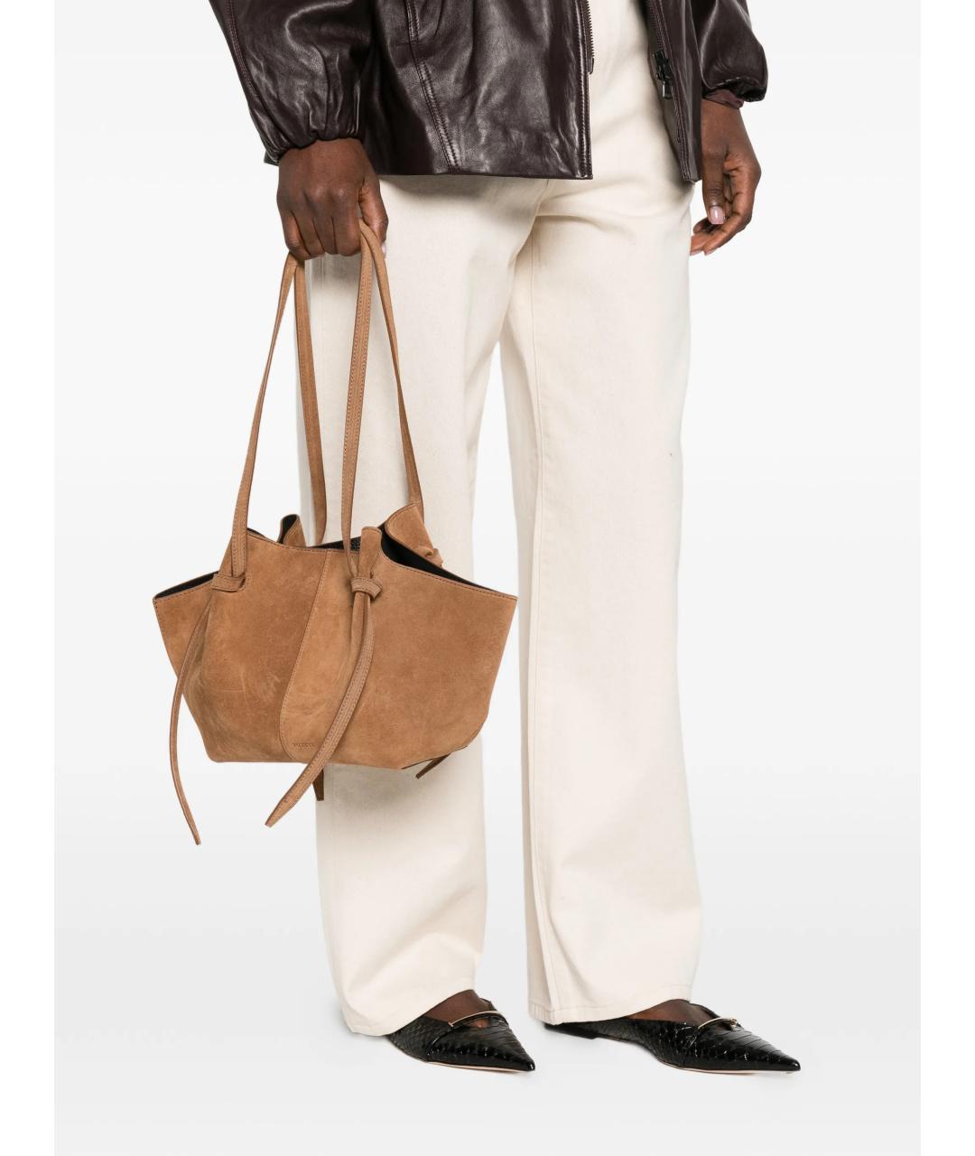 YUZEFI Коричневая замшевая сумка через плечо, фото 2