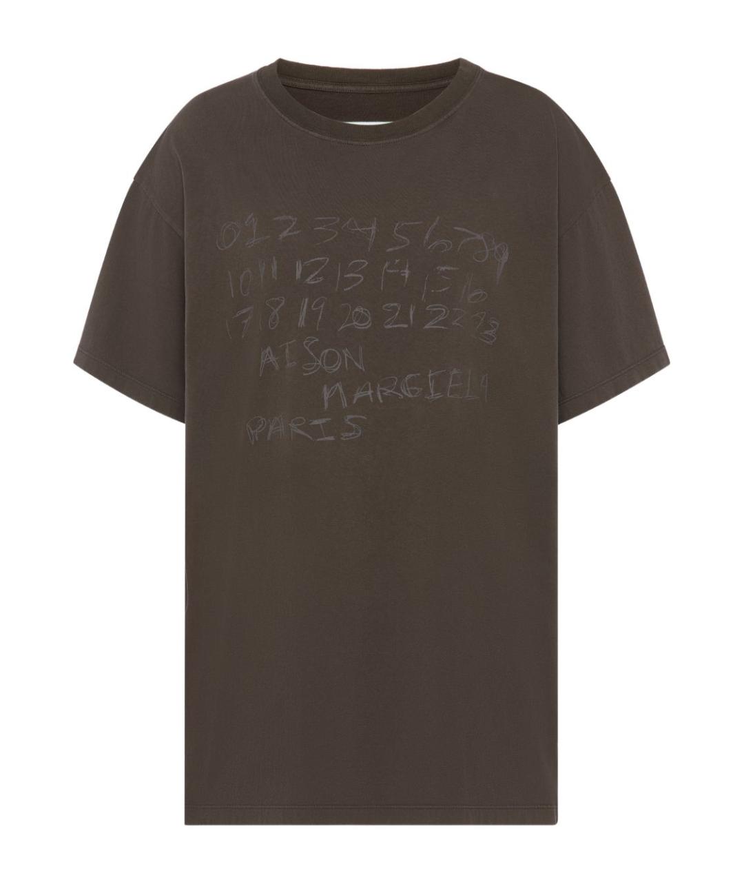 MAISON MARGIELA Коричневая хлопковая футболка, фото 1