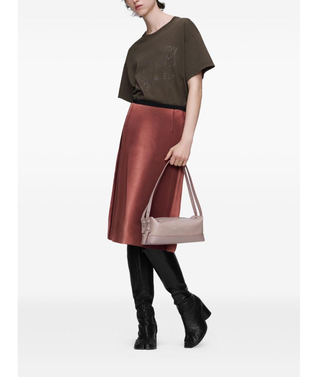 MAISON MARGIELA Коричневая хлопковая футболка, фото 2