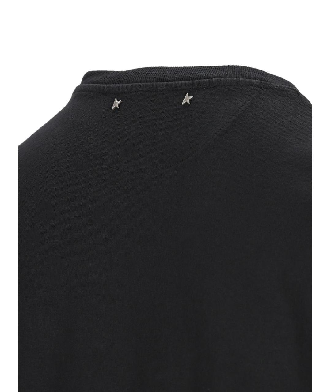 GOLDEN GOOSE DELUXE BRAND Черная хлопковая футболка, фото 4