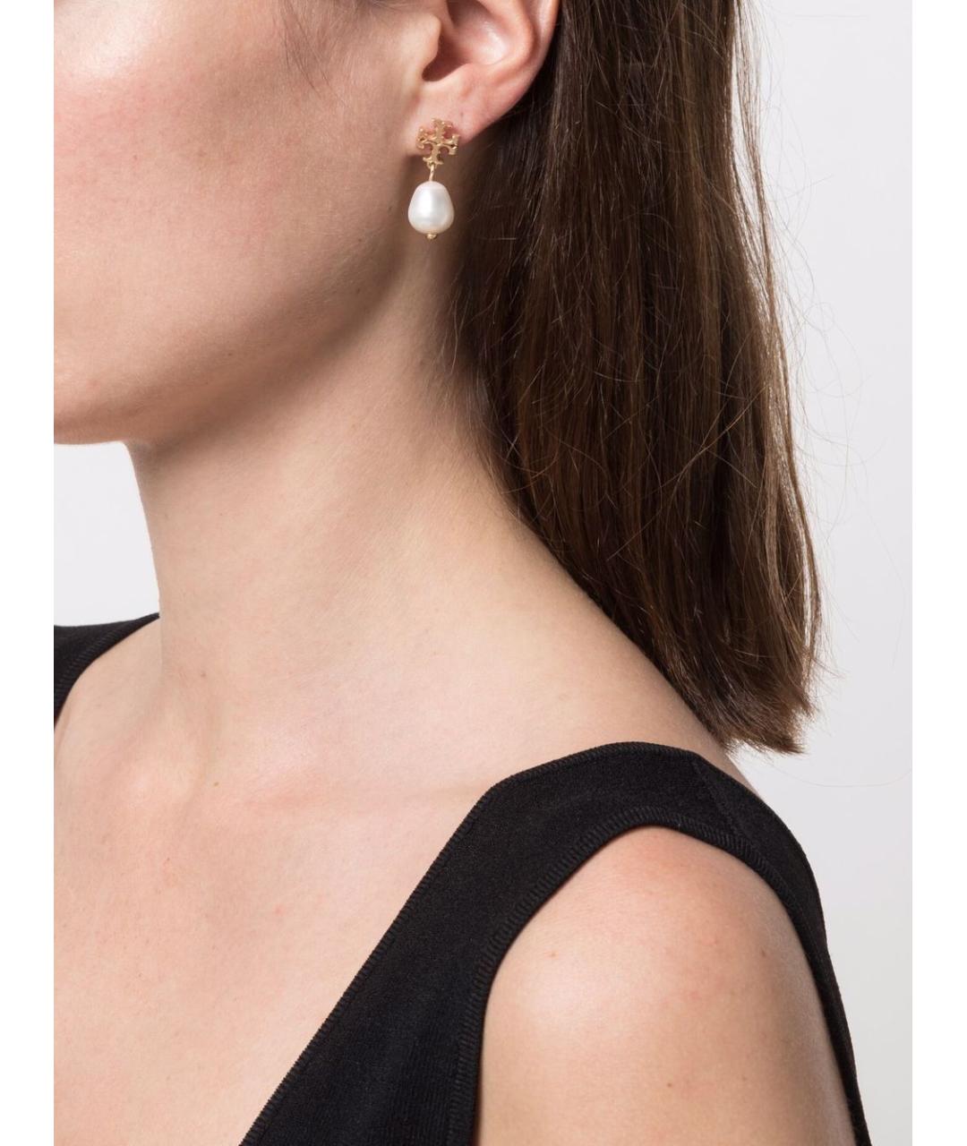 TORY BURCH Золотые металлические серьги, фото 2