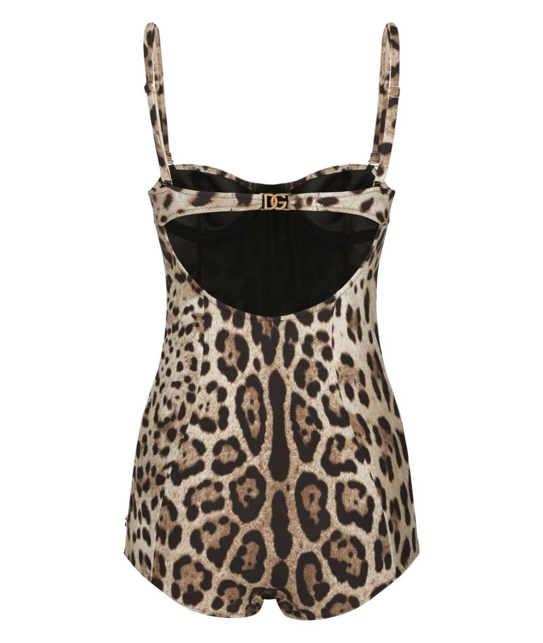 DOLCE&GABBANA Коричневый полиамидовый купальник, фото 2