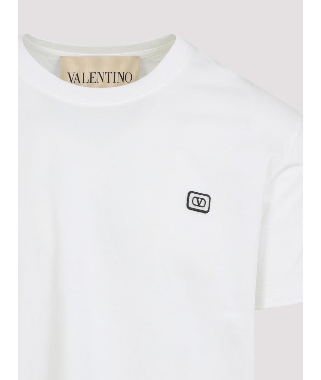 VALENTINO Белая хлопковая футболка, фото 3