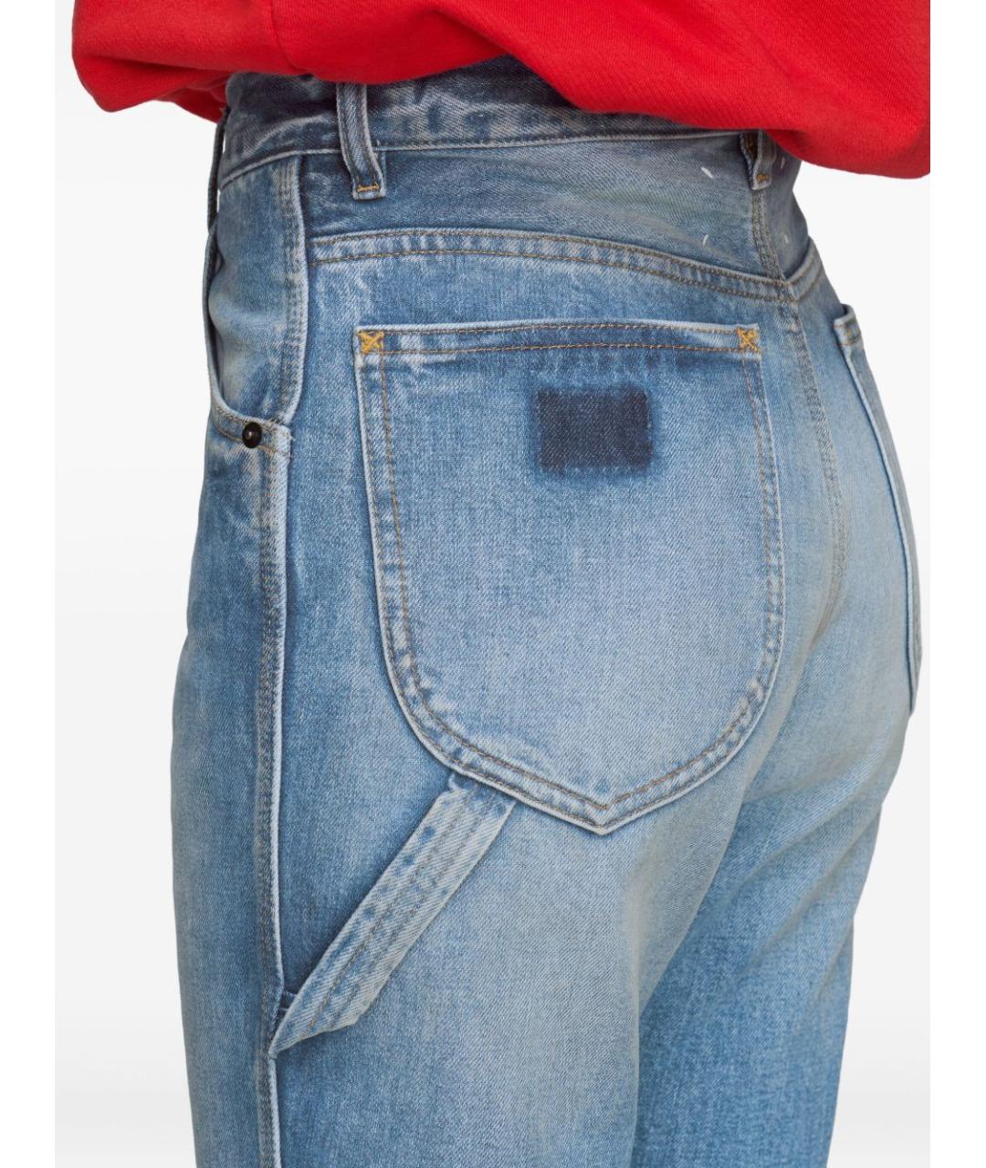 MAISON MARGIELA Синие хлопковые прямые джинсы, фото 5