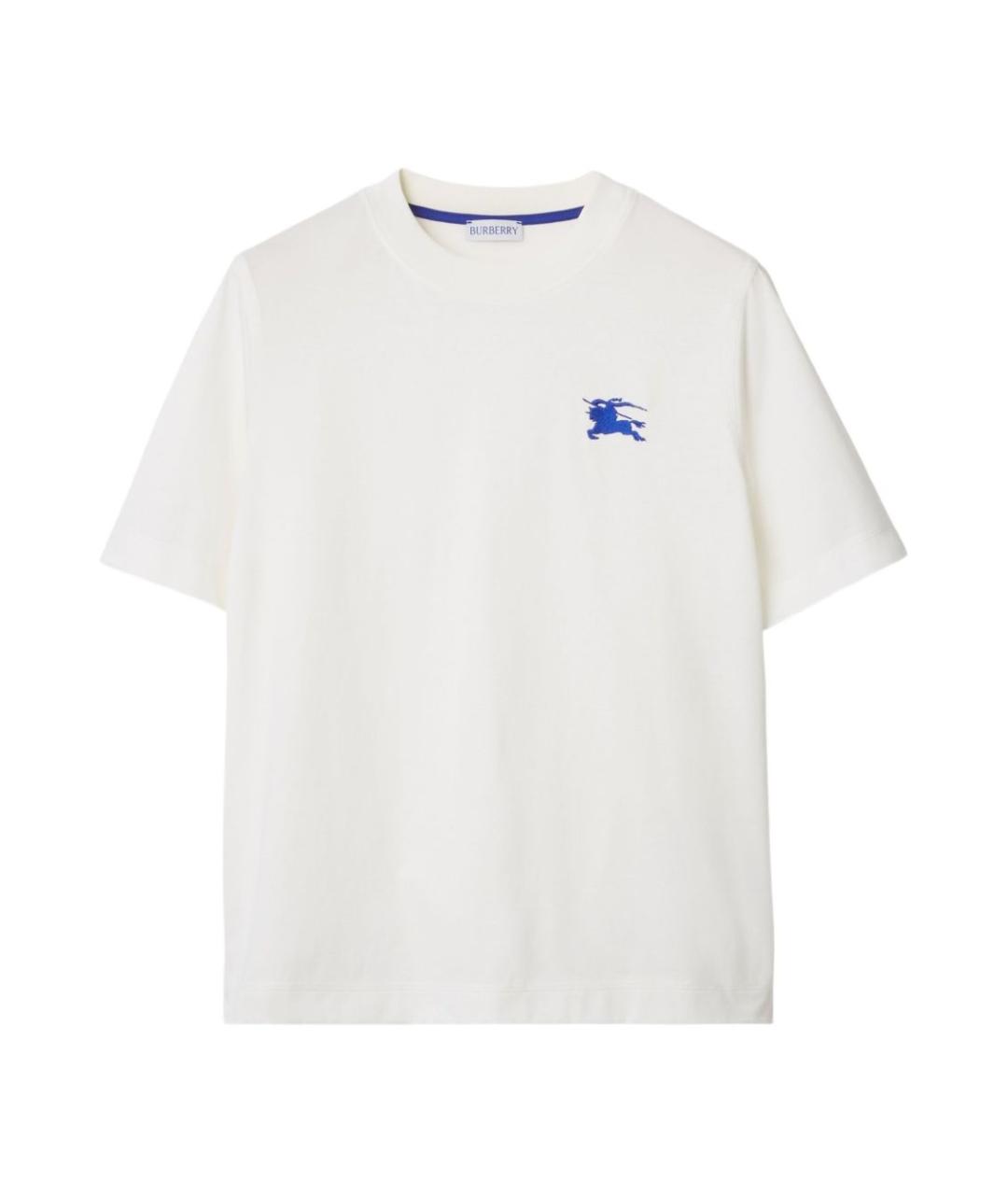 BURBERRY Белая хлопковая футболка, фото 1