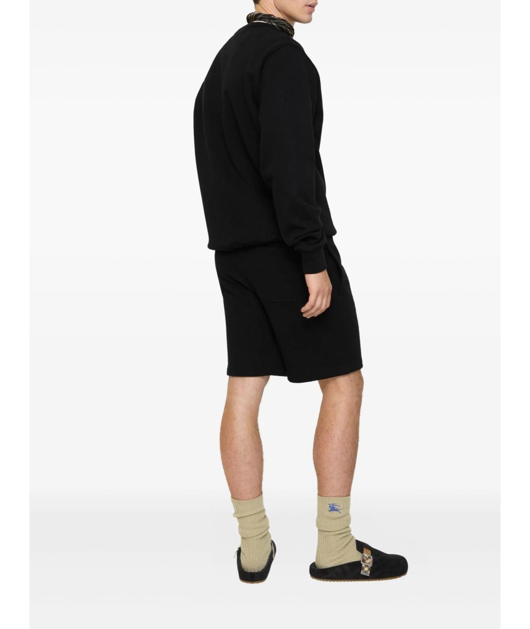 BURBERRY Черные хлопковые шорты, фото 3