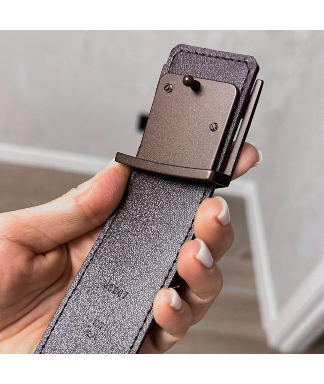 LOUIS VUITTON Коричневый кожаный ремень, фото 2