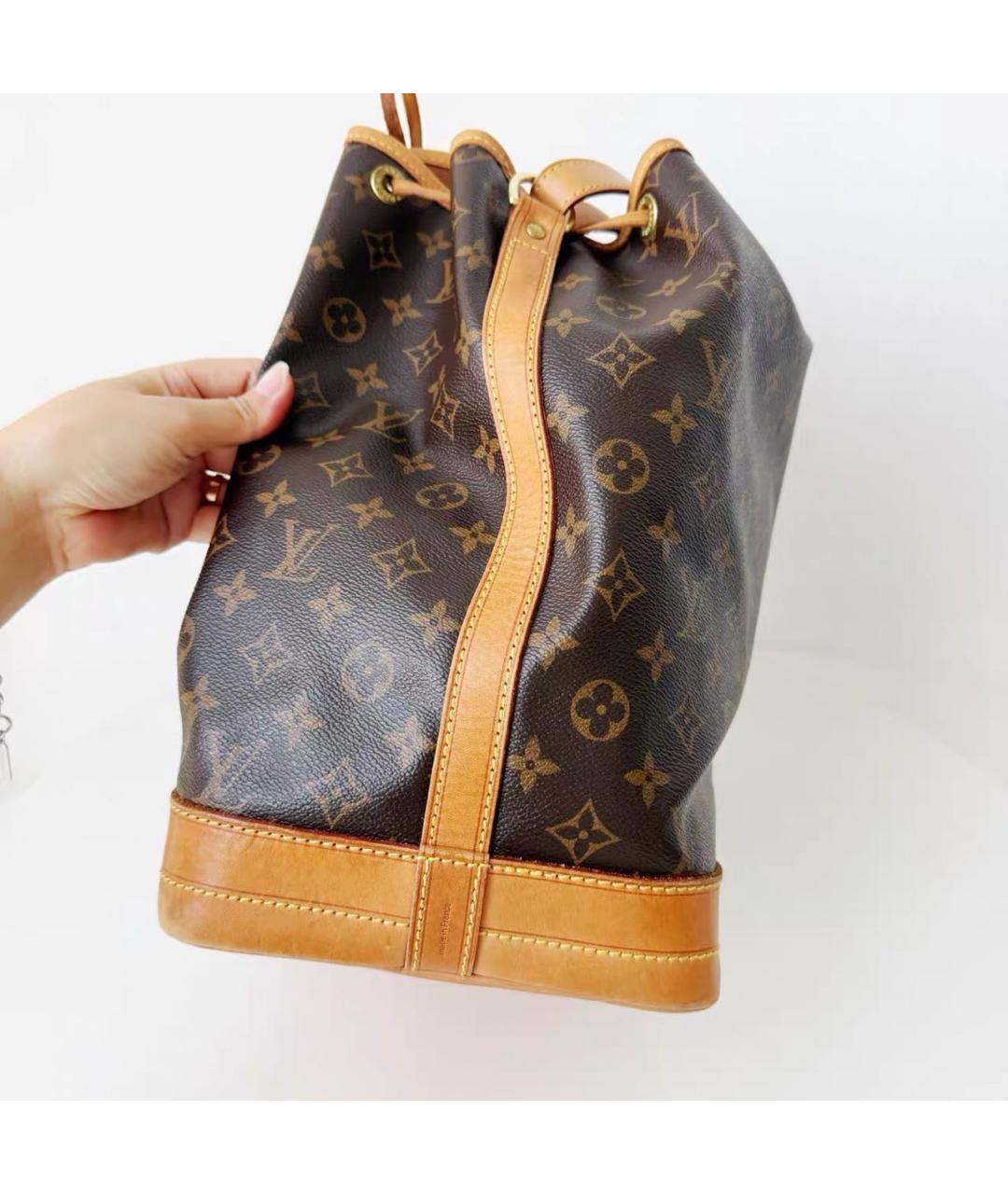LOUIS VUITTON Коричневая кожаная сумка тоут, фото 3