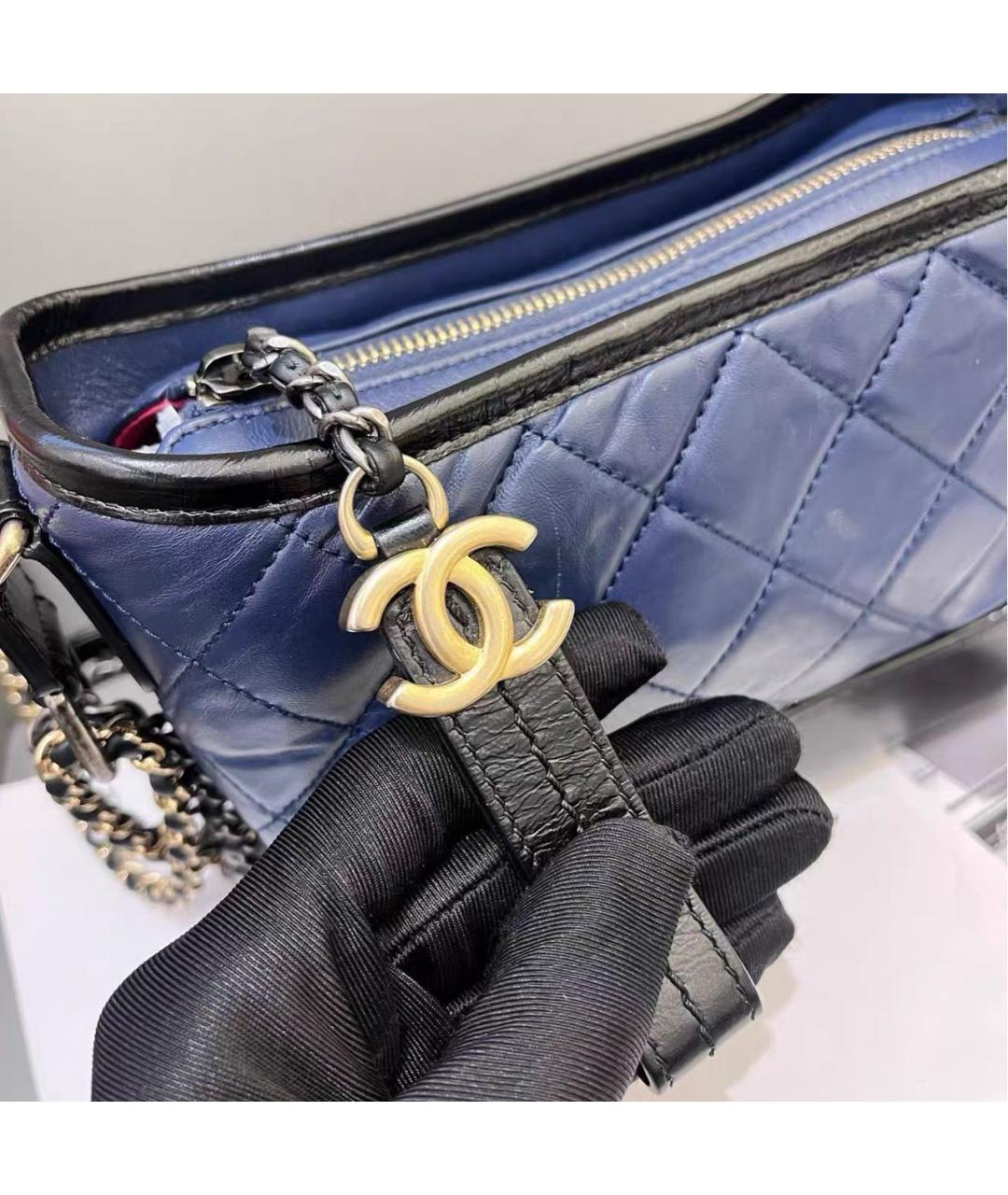 CHANEL Синяя кожаная сумка через плечо, фото 6